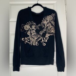 SoCal y2k Grunge Black Hoodie